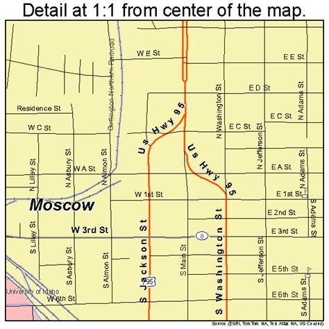 Moscow Idaho Street Map 1654550