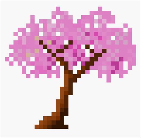 Cherry Blossom Tree - Cherry Blossom Tree Pixel Art, HD Png Download ...