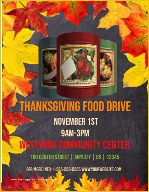 Free Thanksgiving Food Drive Flyer Template Of Thanksgiving Food Drive ...