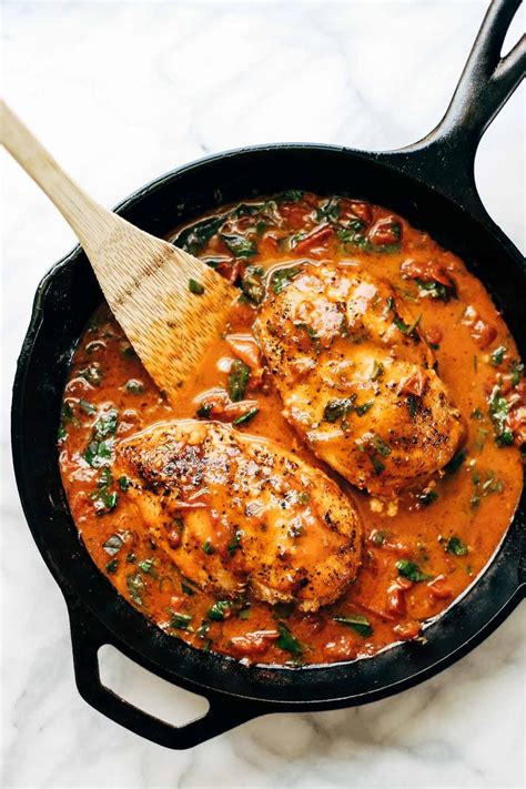 Garlic Basil Chicken with Tomato Butter Sauce Recipe - Pinch of Yum