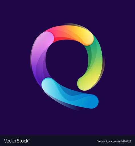 Letter q logo made of overlapping colorful lines Vector Image