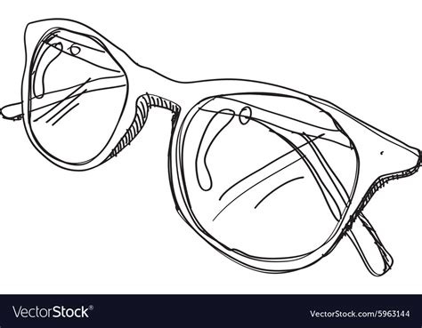 Glasses sketch Royalty Free Vector Image - VectorStock