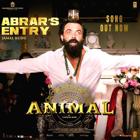 Bobby Deol's viral entry song in 'Animal' gets released as 'Jamal Kudu'