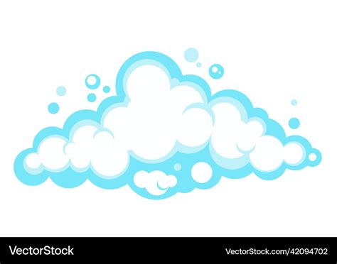 Cartoon soap foam with bubbles light blue suds Vector Image