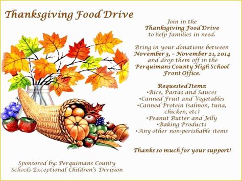 Free Thanksgiving Food Drive Flyer Template Of Thanksgiving Food Drive ...