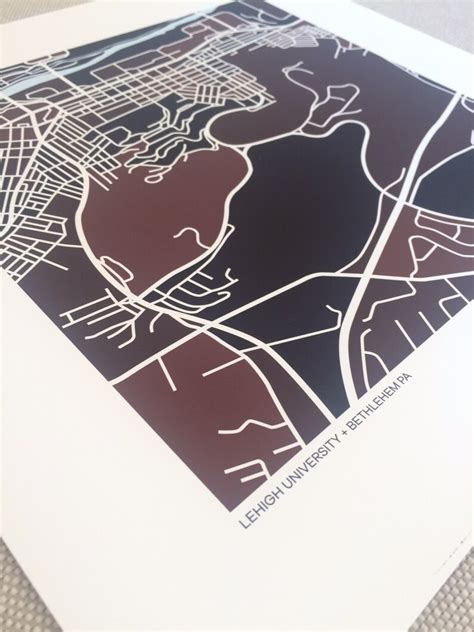 Lehigh University Map Print - Etsy