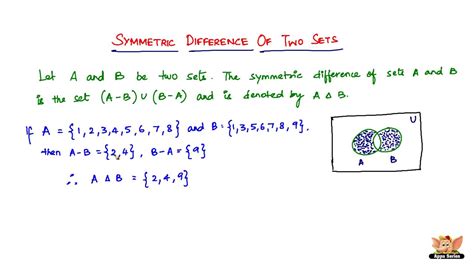 What is Symmetric Difference of two Sets ? - YouTube