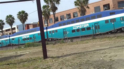 San Diego NCTD Coaster Train at Washington & MTS Trolley Arriving into ...