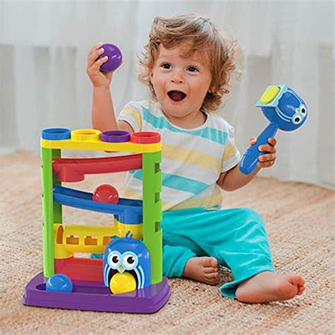 Pound a Ball Toy For Toddlers + FREE 6 Stacking Cups, Hammer and Ball ...