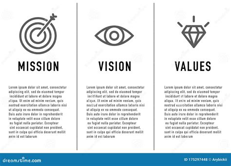 Mission and Vision, Values. Web Page Template. Vector Stock Vector ...