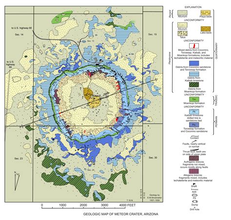 Meteor Crater Geologic Map - meteor crater arizona • mappery