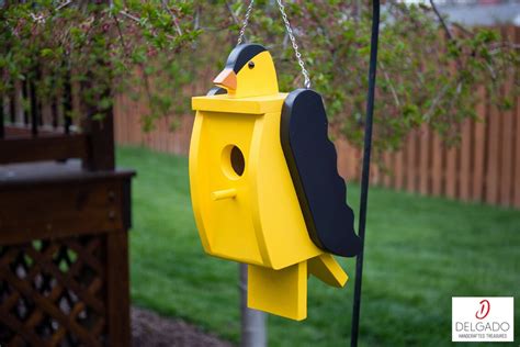 American Goldfinch Bird House Birdhouse Hand Painted Solid - Etsy