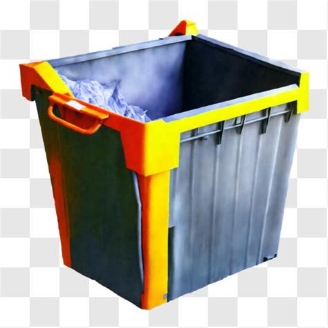 Download Metal Trash Can with Wheels PNG Online - Creative Fabrica