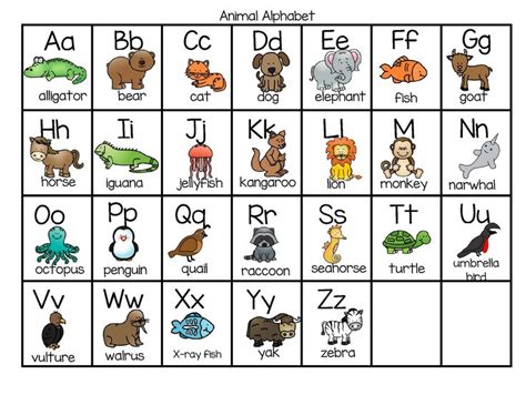 Animal Alphabet Printable - Printable Word Searches