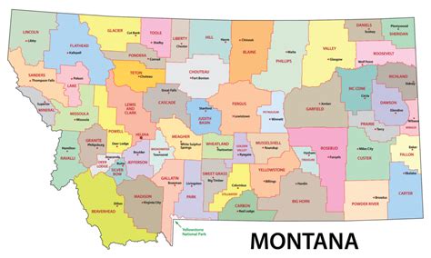 Montana Counties Map | Mappr