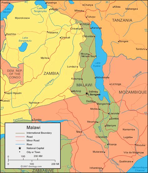 Where Is Malawi Located On The World Map | Cities And Towns Map