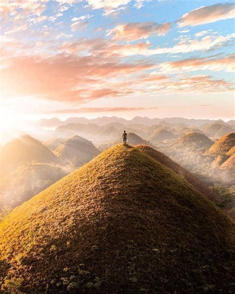 Beautiful sunrise in Chocolate Hills, Bohol | Philippines travel ...