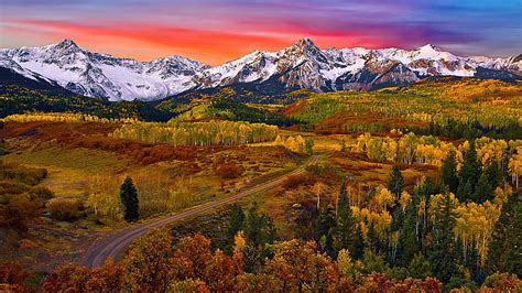 HD wallpaper: autumn colors, forest, mount sneffels, wilderness, san ...