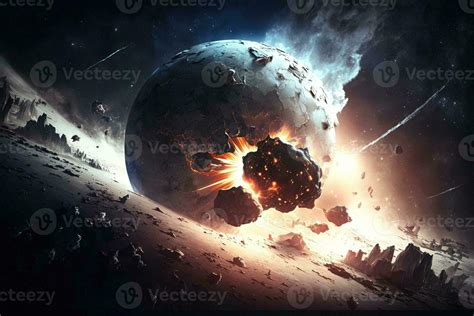 Asteroid Impact On Earth - Meteor In Collision coming from space ...