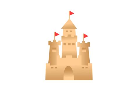 Summer Icon Sand Castle Semi Realistic Graphic by dumasa · Creative Fabrica