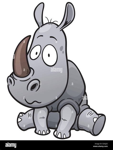 Vector illustration of Cartoon rhino Stock Vector Image & Art - Alamy