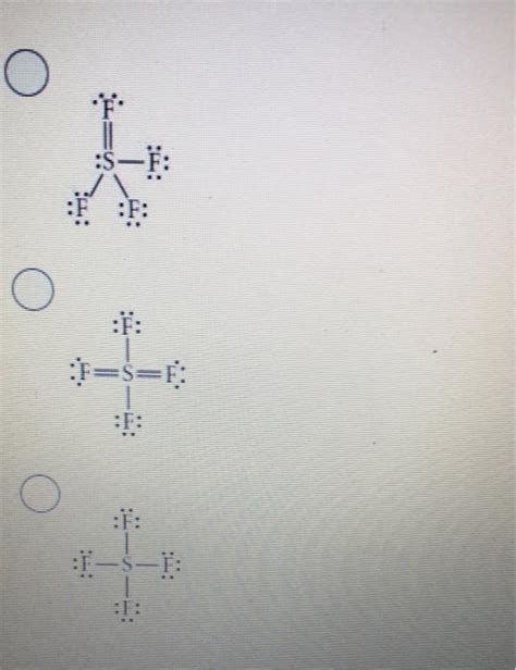 Solved Choose the best Lewis structure for SF4. | Chegg.com