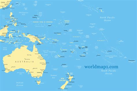 Map of Oceania - Guide of the World