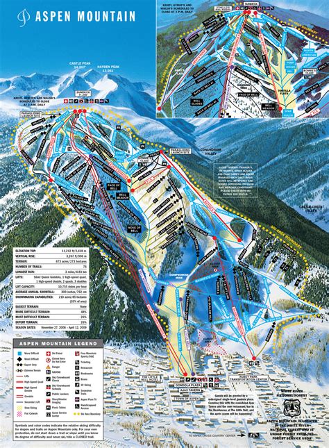 Aspen Mountain Ski Trail Map - Aspen Colorado United States • mappery