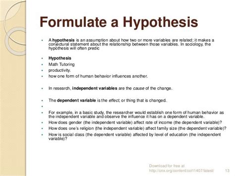 Examples Of Well Written Hypothesis : A Strong Hypothesis