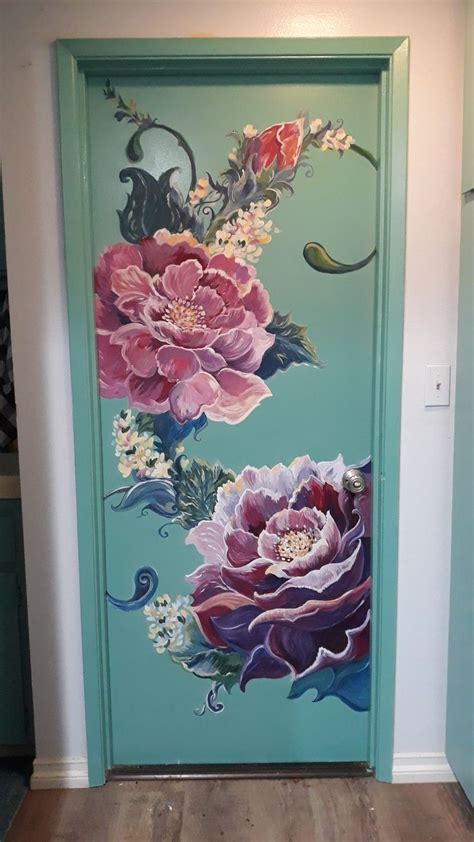 Freehand door mural #floralmural Artist Joanna Endermann Behr's summer ...