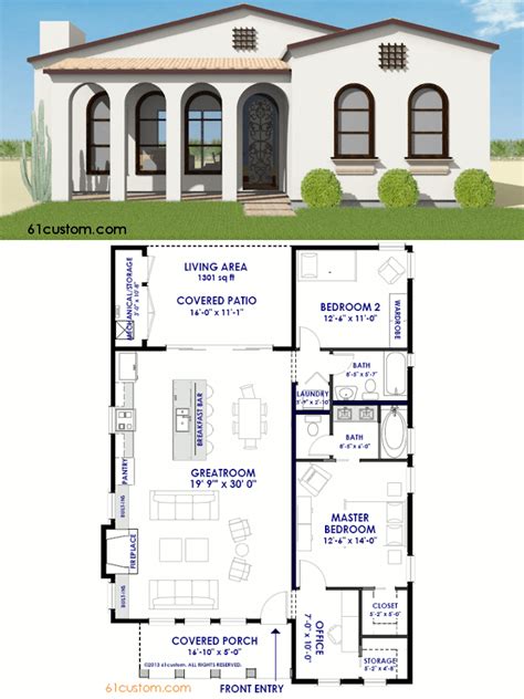 Small Spanish Contemporary House Plan | 61custom | Modern House Plans