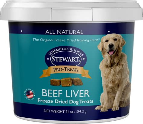 Stewart Pro-Treat Beef Liver Freeze-Dried Raw Dog Treats, 21-oz tub ...