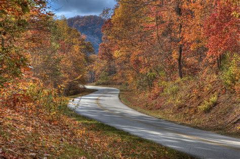 Skyline Drive Offers Beautiful Fall Foliage In The Mountains Of Virginia