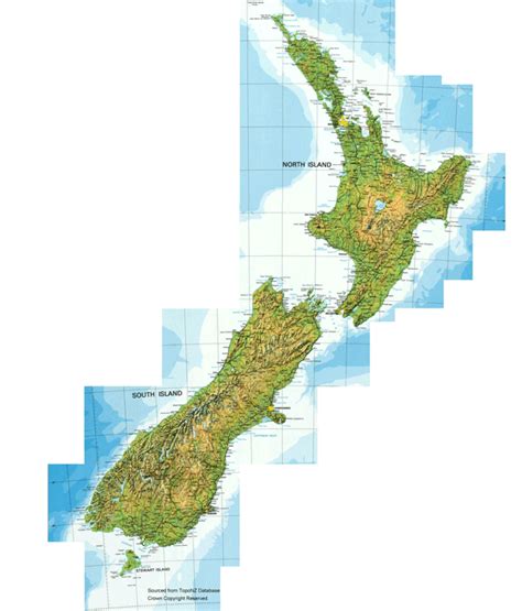 New Zealand Topographic Map - TravelsFinders.Com