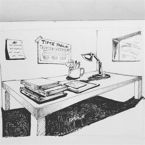 Study table. | Perspective drawing, Art basics, Dark art drawings