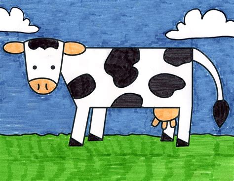 How to Draw an Easy Cow · Art Projects for Kids