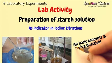 Preparation of starch solution | Starch solution preparation ...