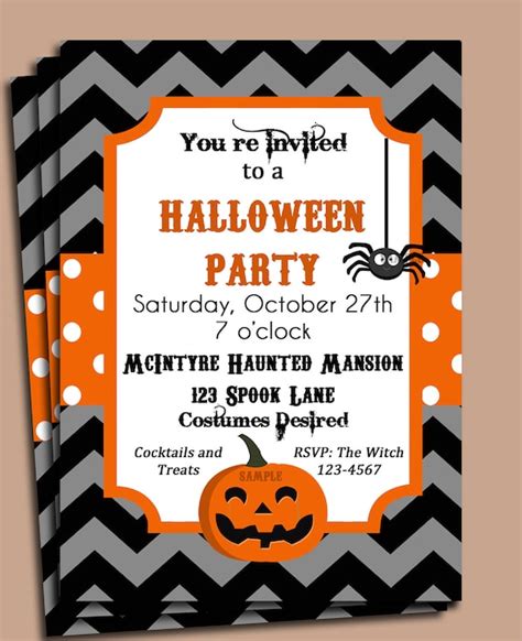 Halloween Party Invitation Printable or Printed with FREE SHIPPING- ANY ...