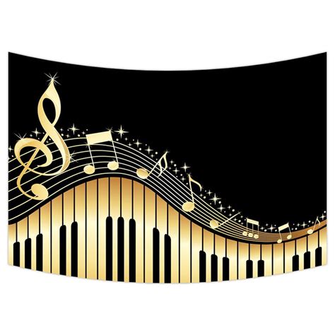 GCKG Musical Notes With Piano Wall Art Tapestries Home Decor Wall ...