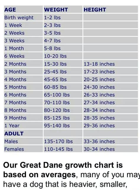 Great Dane Growth Chart