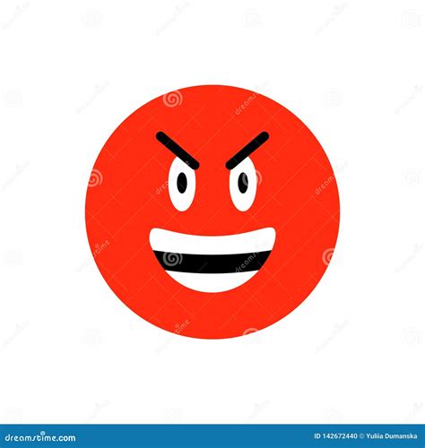 Angry Face Emoji Icon. Funny Emoticon Circle Symbol. Angry, Devil And ...