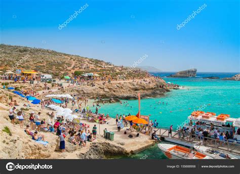 Comino Island, Malta - May 12, 2017: Blue Lagoon beach with ...