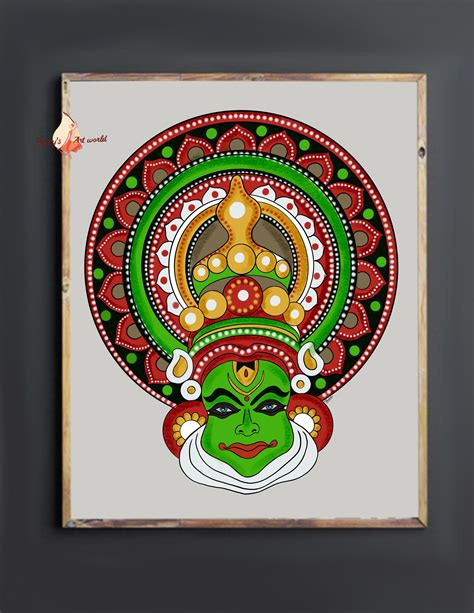 Kathakali Dancer Face Art Print I Kerala Painting I Indian - Etsy Canada