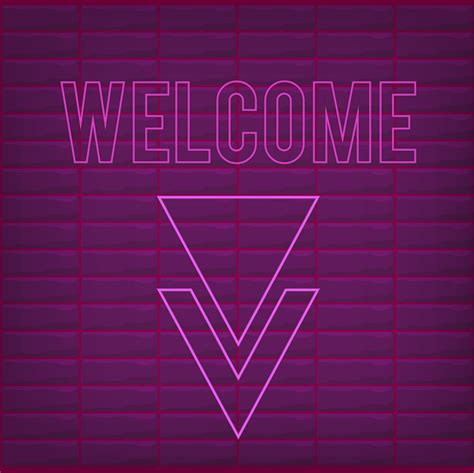 Welcome sign with neon effect pink shiny glow welcome sign purple ...