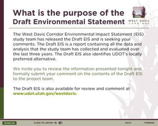 West Davis Corridor Draft Environmental Impact Statement | PPT