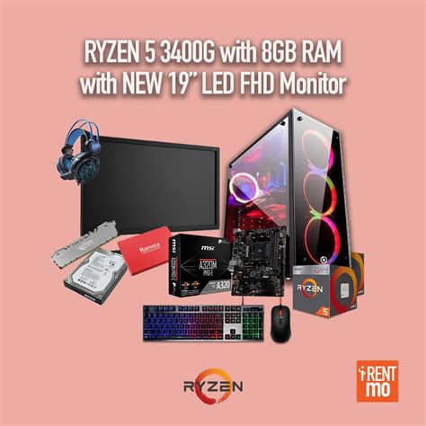 AMD RYZEN 5 3400G Basic Gaming Package + New Monitor - Buy, Rent, Pay ...