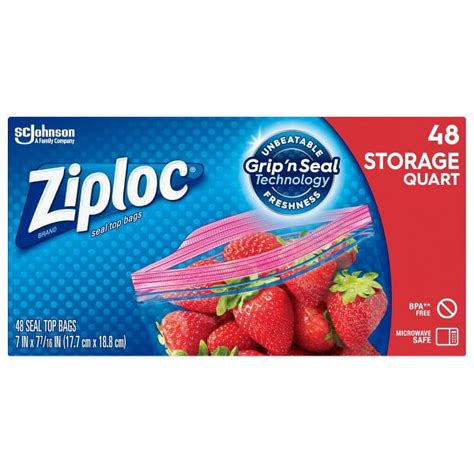 Ziploc® Storage Bag Quart, 48 CT, Pack of 3 - Walmart.com