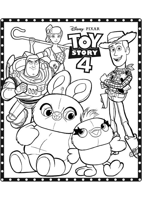 Toy Story 4 coloring page (Disney / Pixar) : All the characters - Toy ...