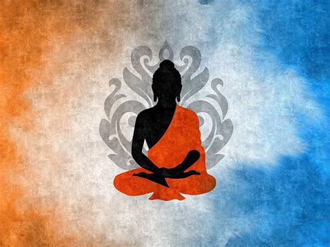 HD wallpaper: Buddha wallpaper, digital art, Buddhism, silhouette ...