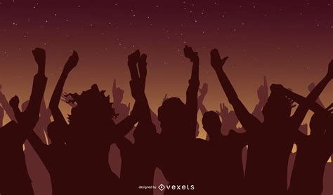 Dancing Crowd Silhouette Design Vector Download